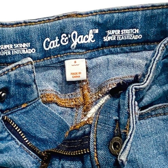Cat & Jack Super Skinny Embroidered Kitten Jeans (Girls 5) - Picture 4 of 4